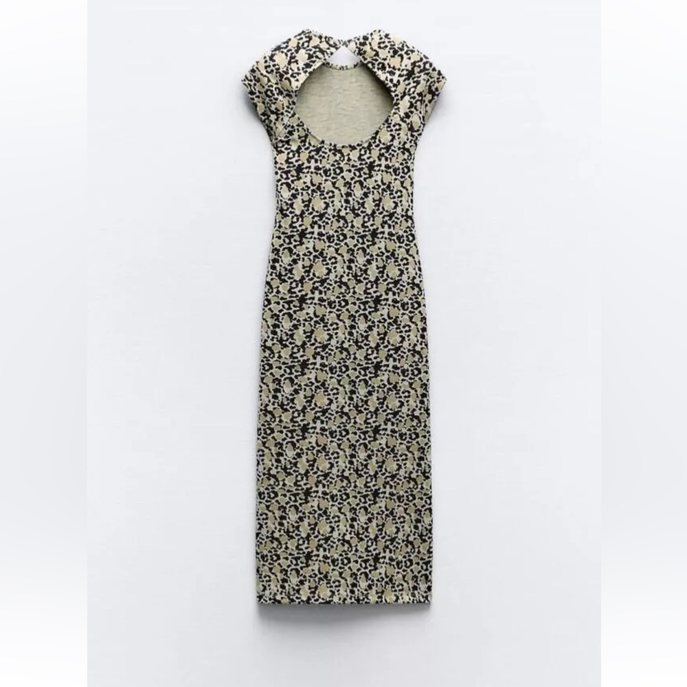 Zara Black and Cream Midi Dress